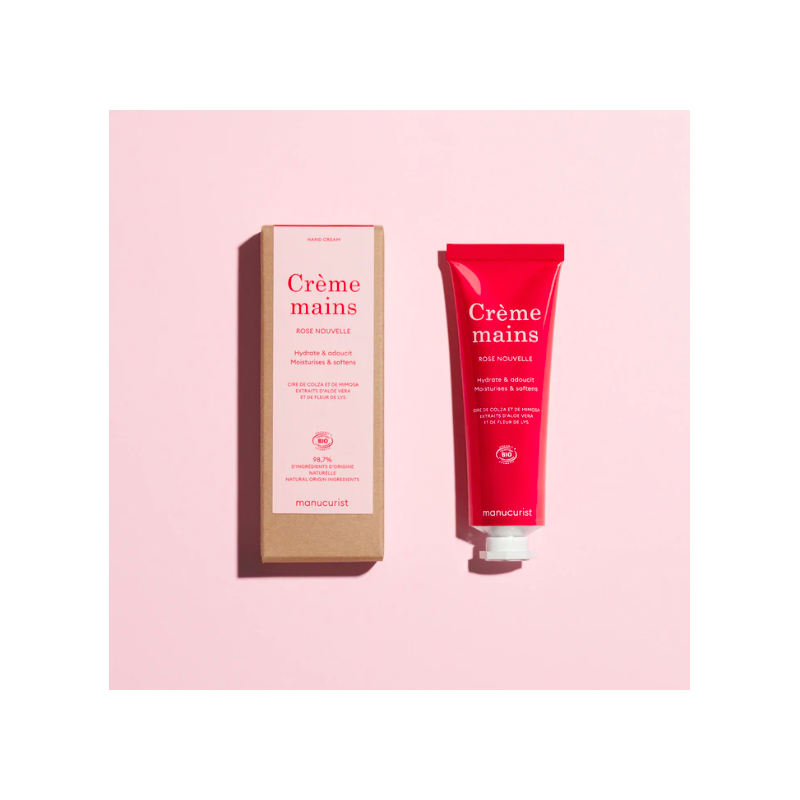 MANUCURIST Crème Mains Bio Rose Nouvelle naturelle made in France